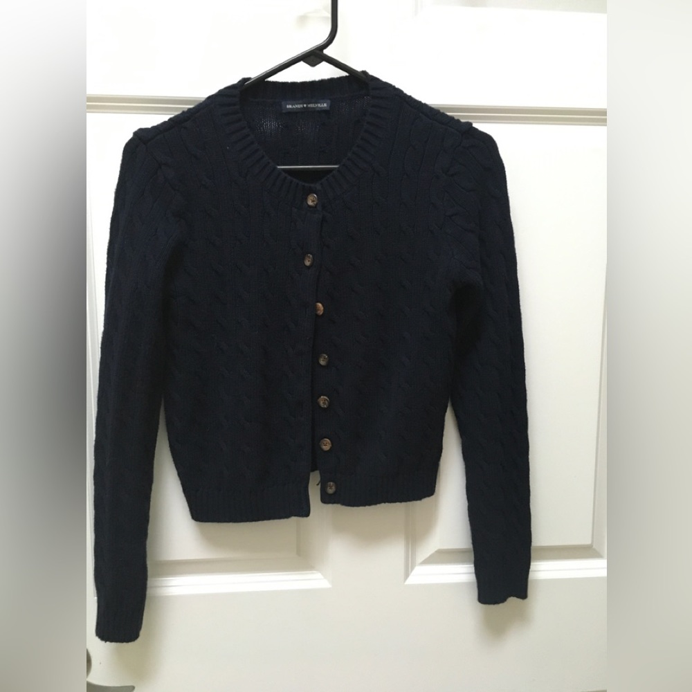 Brandy Melville/John Galt Navy Cable Knit Cardigan